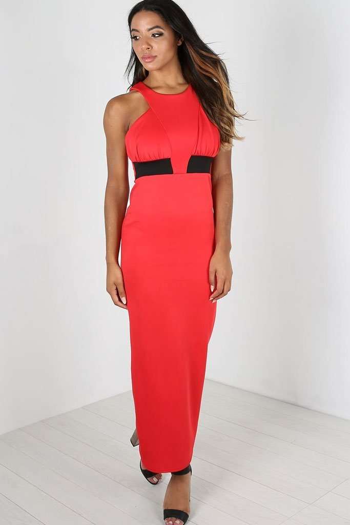Danica Halterneck Paneled Maxi Dress - bejealous-com