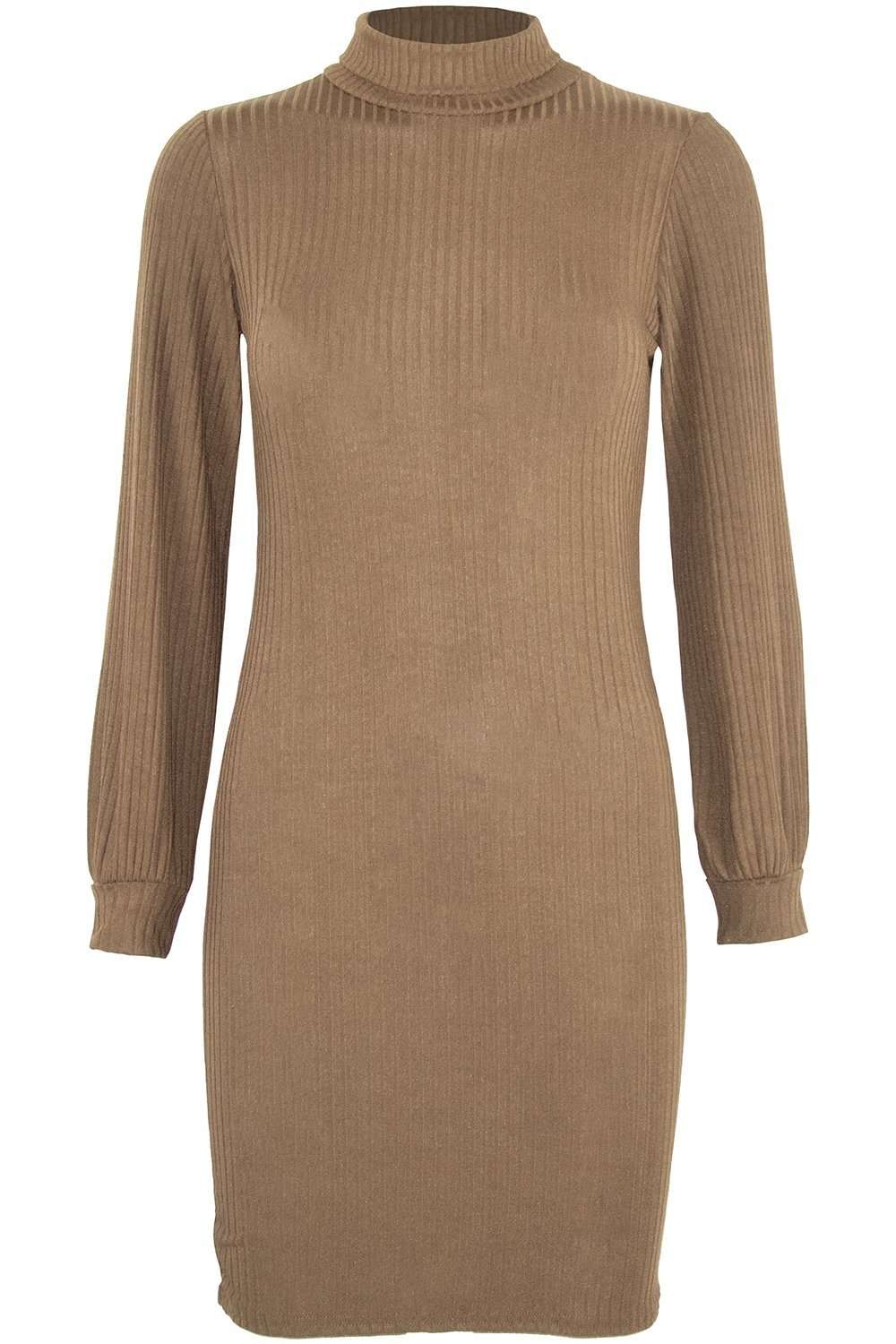 Danica Long Sleeve High Neck Bodycon Dress - bejealous-com