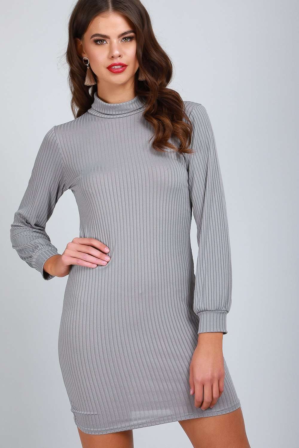 Danica Long Sleeve Ribbed Bodycon Mini Dress - bejealous-com