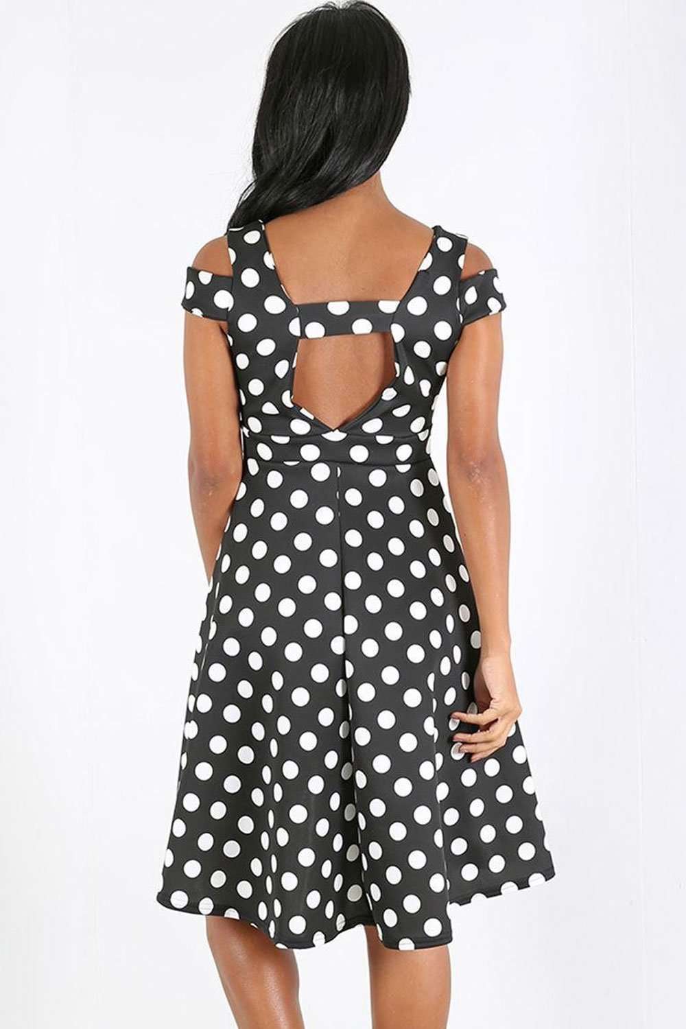 Danielle Polka Dot Midi Swing Dress - bejealous-com