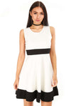 Danielle Sleeveless Monochrome Paneled Skater Dress - bejealous-com