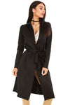 Danni Long Sleeve Belted Waterfall Midi Jacket - bejealous-com