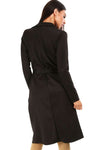 Danni Long Sleeve Belted Waterfall Midi Jacket - bejealous-com