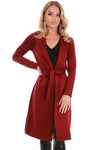 Danni Long Sleeve Belted Waterfall Midi Jacket - bejealous-com