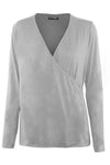 Dannie Long Sleeve Wrap Jersey Top - bejealous-com