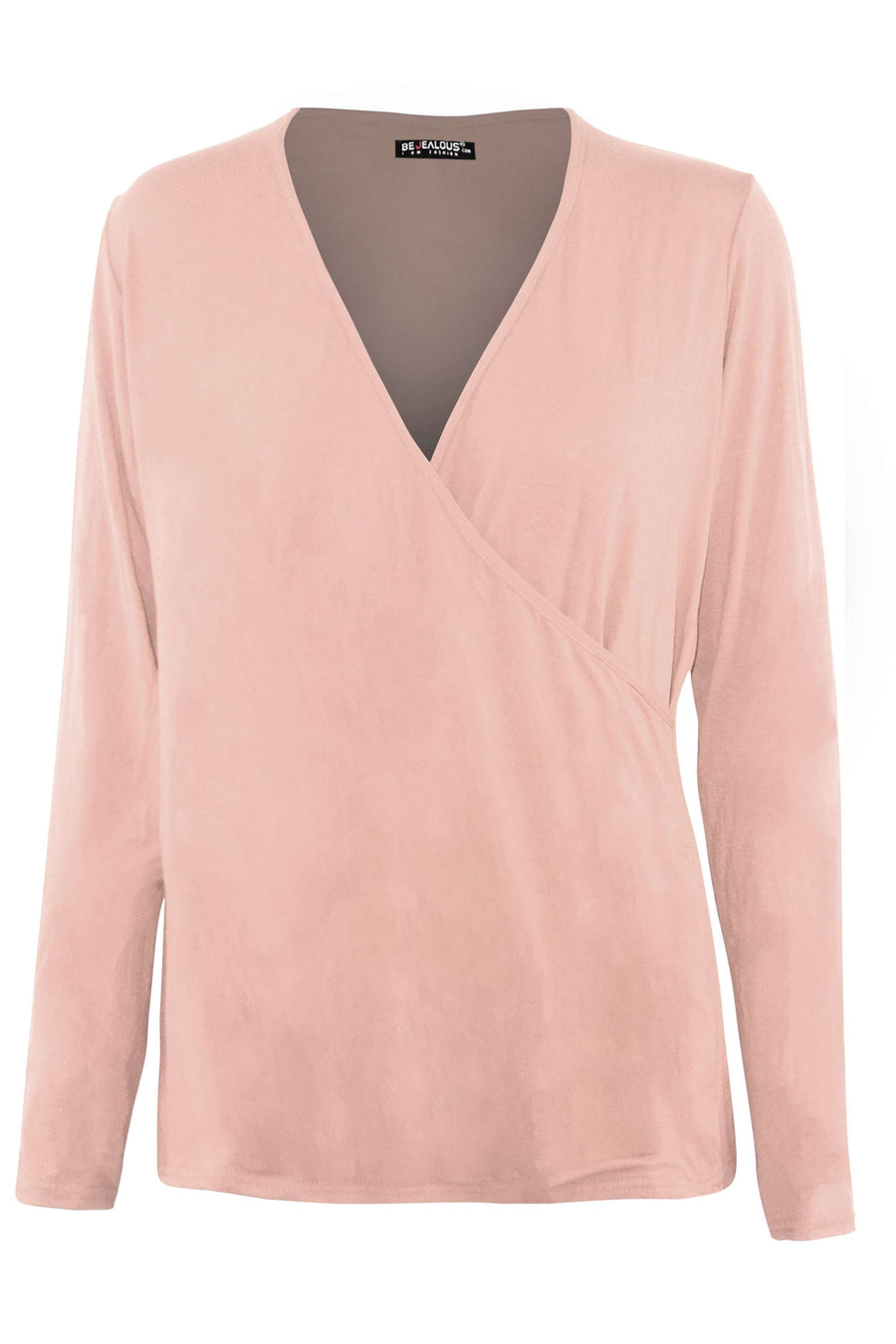 Dannie Long Sleeve Wrap Jersey Top - bejealous-com