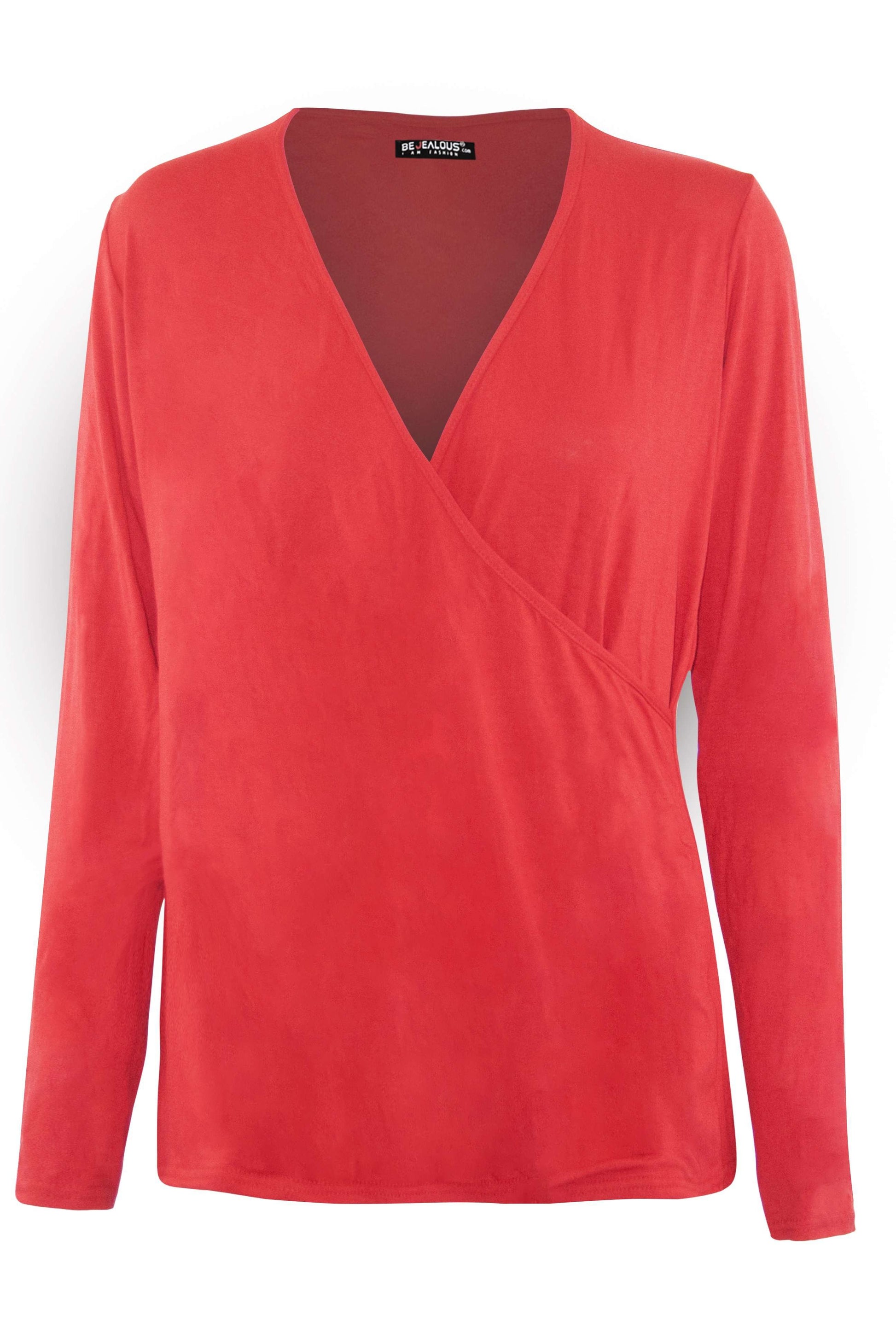 Dannie Long Sleeve Wrap Jersey Top - bejealous-com