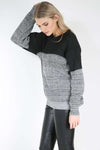 Darci Colour Block Baggy Knitted Jumper - bejealous-com