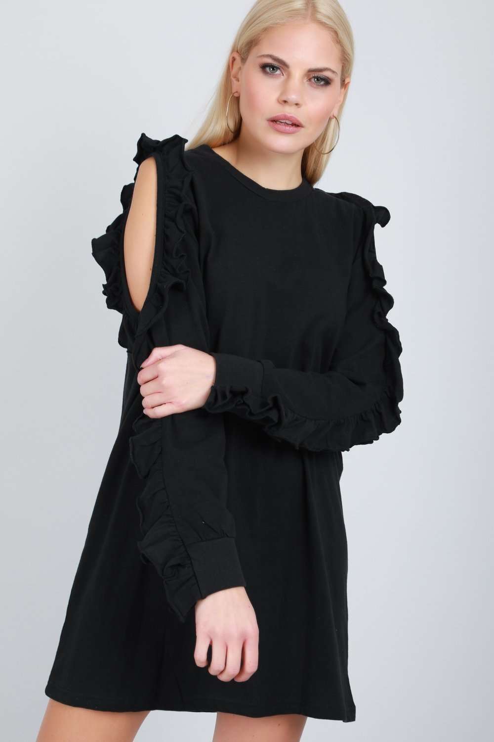 Darcie Cold Shoulder Sweater Dress - bejealous-com