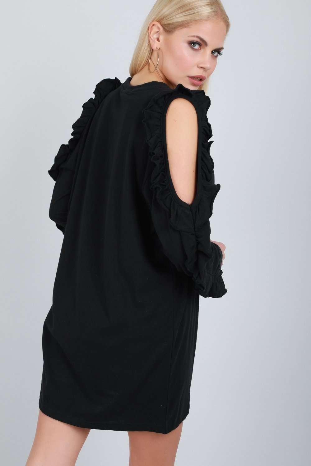 Darcie Cold Shoulder Sweater Dress - bejealous-com