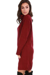Darcie Roll Neck Knitted Jumper Dress - bejealous-com