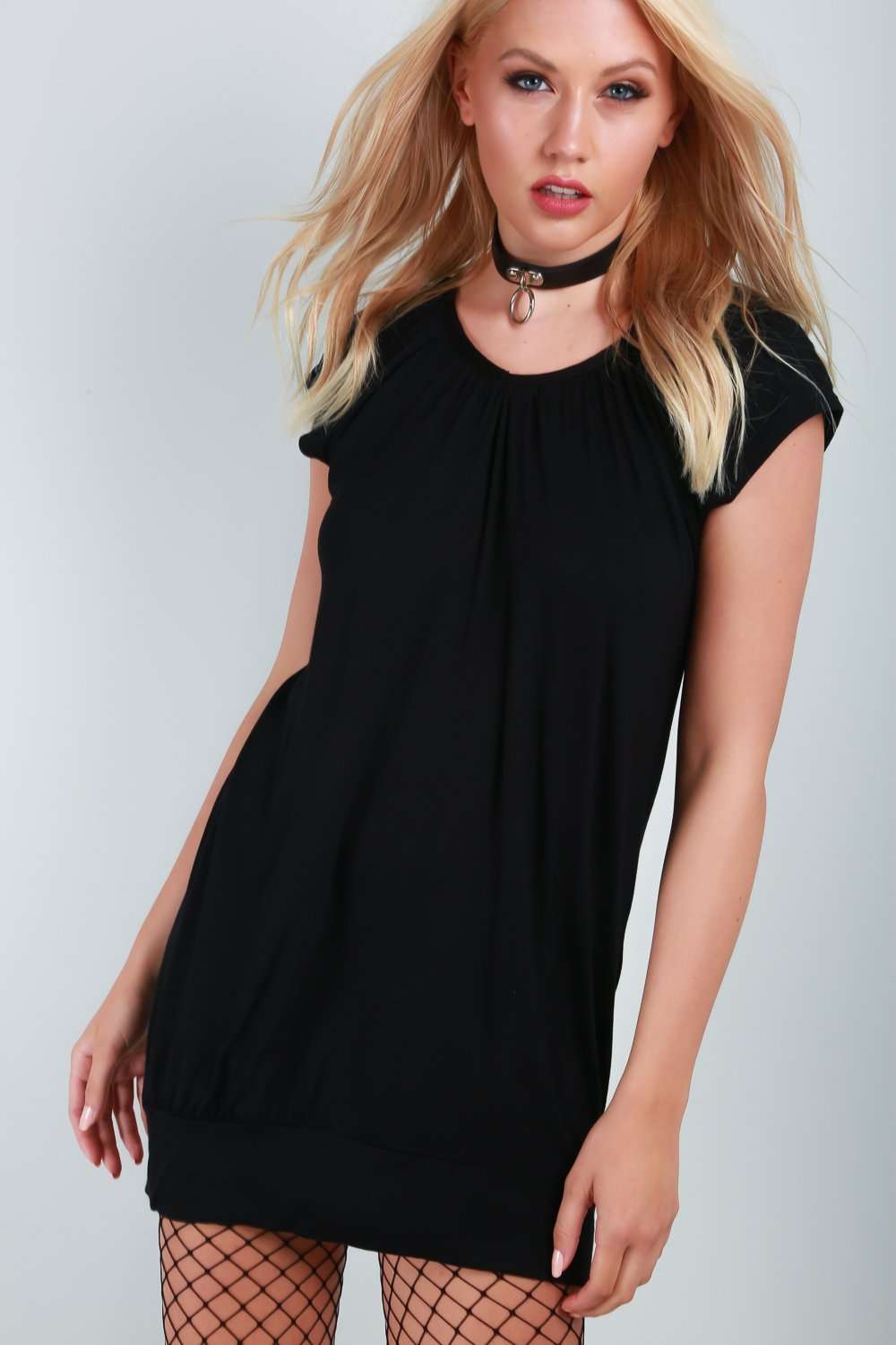 Darcie V Neck Basic Jersey Tshirt Dress - bejealous-com