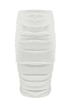 Dark Grey High Waist Ruched Basic Midi Skirt - bejealous-com