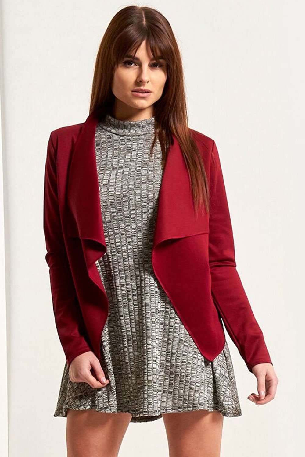 Daryl Long Sleeve Waterfall Cropped Jacket - bejealous-com