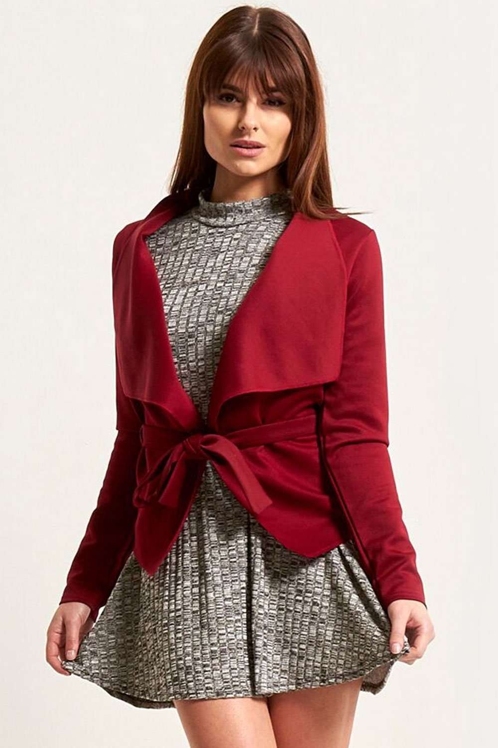 Daryl Long Sleeve Waterfall Cropped Jacket - bejealous-com