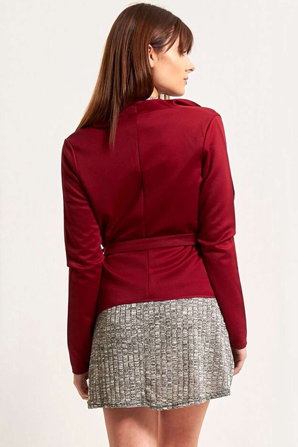 Daryl Long Sleeve Waterfall Cropped Jacket - bejealous-com