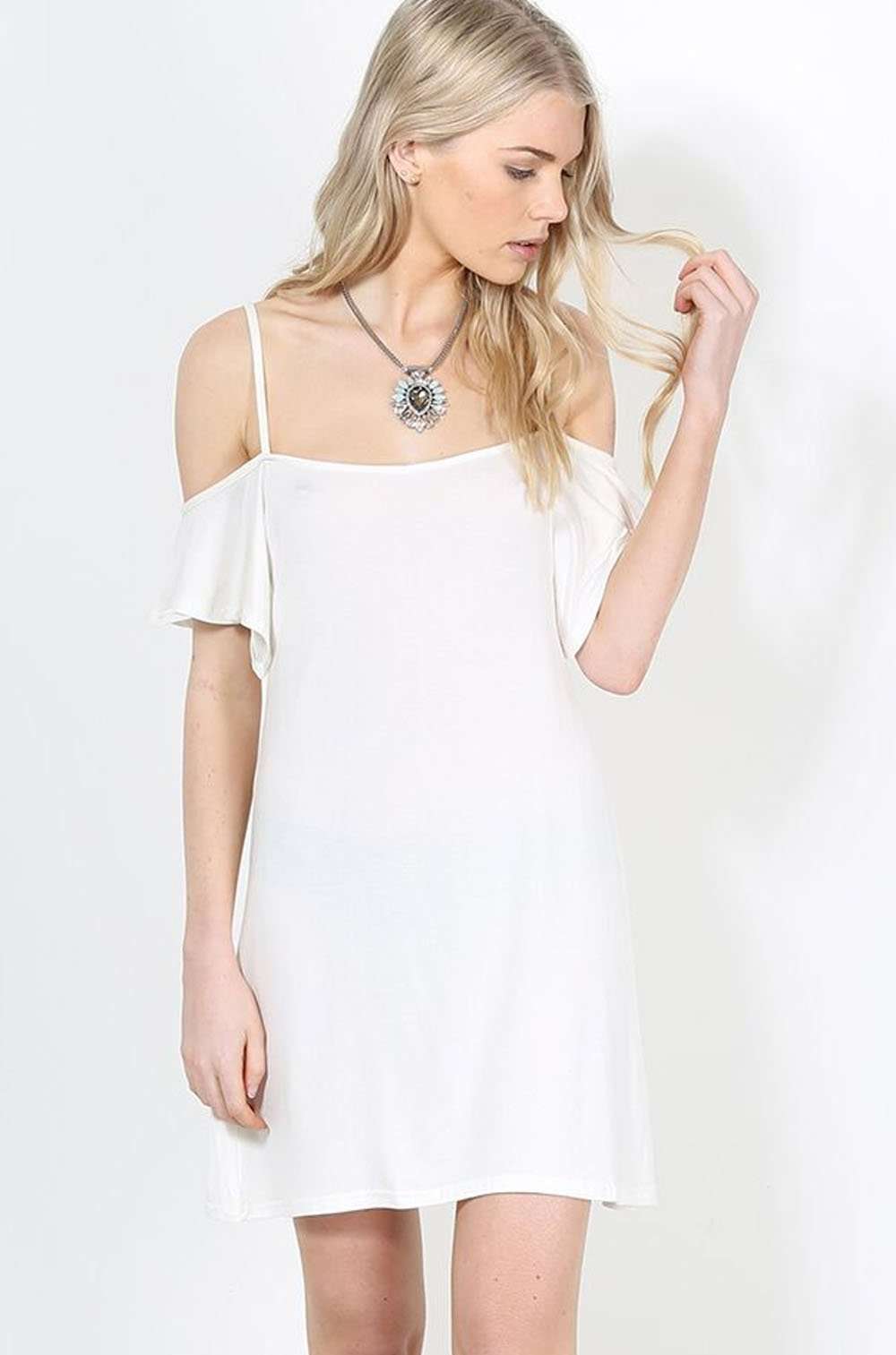 Debbie Strappy Cold Shoulder Mini Dress - bejealous-com