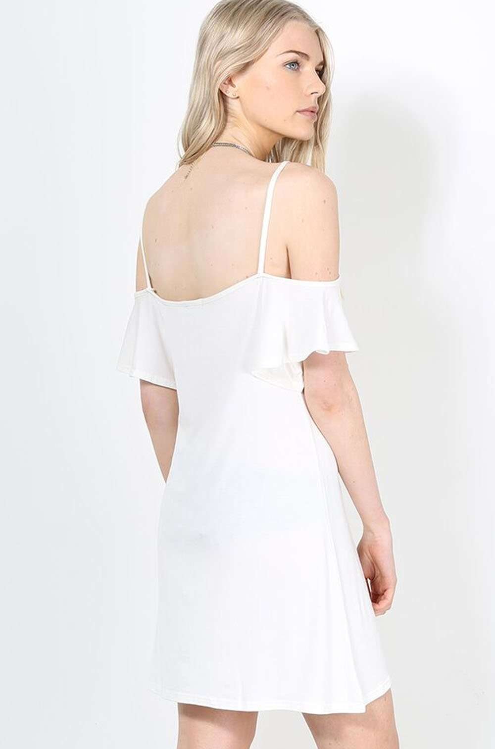 Debbie Strappy Cold Shoulder Mini Dress - bejealous-com