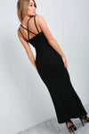 Strappy Racer Back Bodycon Fishtail Maxi Dress - bejealous-com