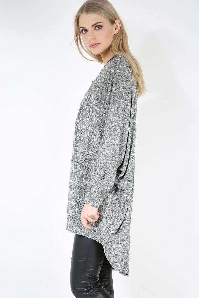 Eila Long Sleeve Plunge Neck Bat Wing Top - bejealous-com