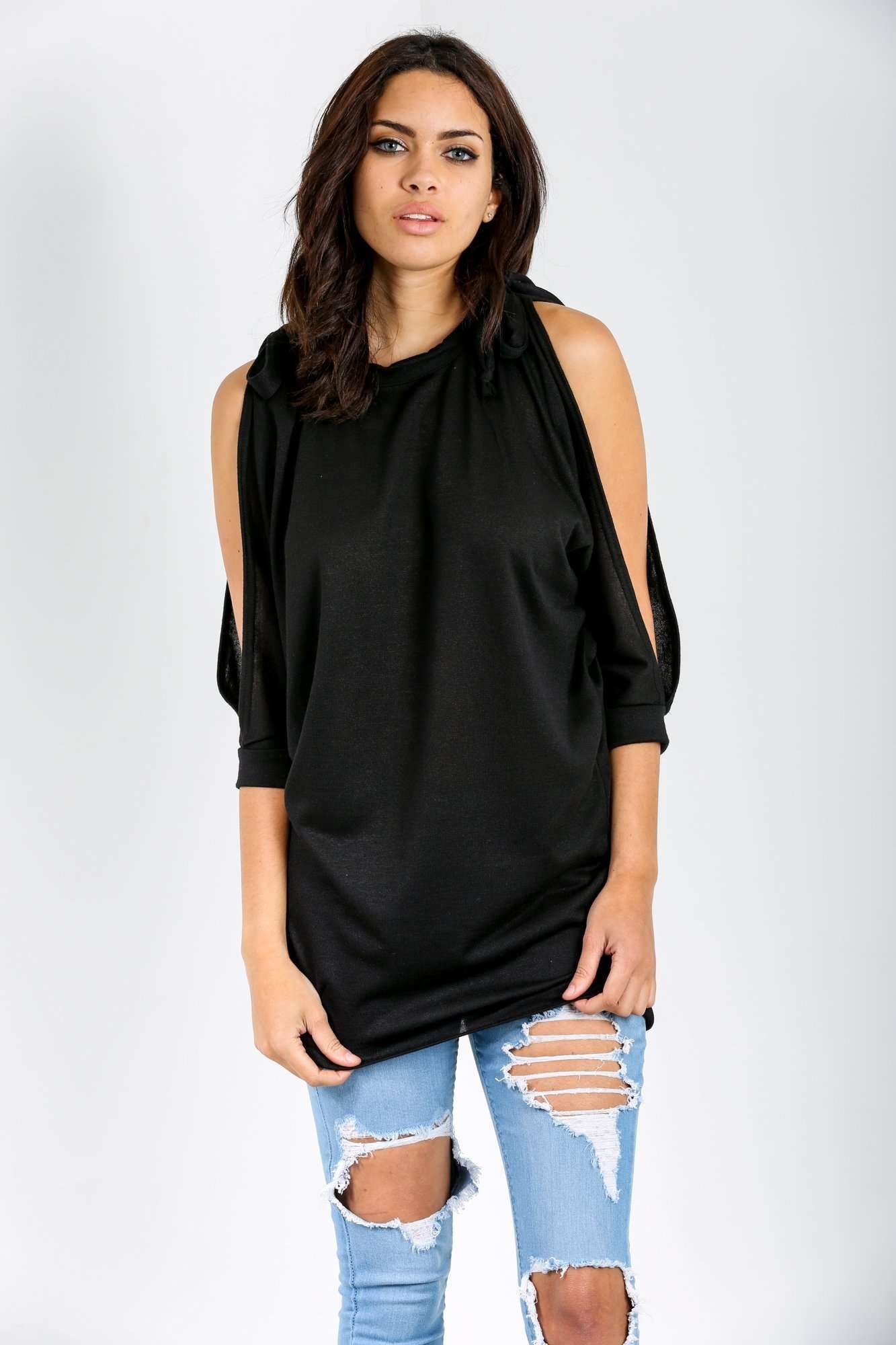 Eldora Cold Shoulder Bat Wing Top - bejealous-com