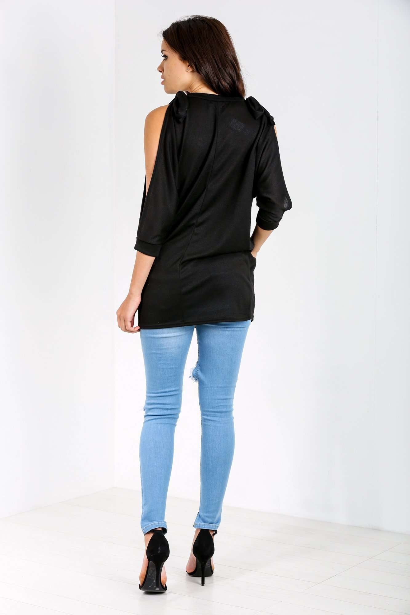 Eldora Cold Shoulder Bat Wing Top - bejealous-com