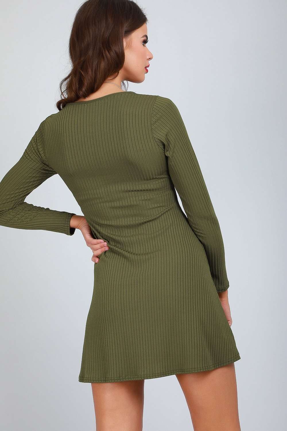 Eli Long Sleeve Button Through Mini Dress - bejealous-com