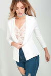 Eli Open Front Cropped Sleeve Blazer Jacket - bejealous-com