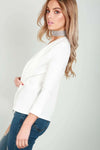 Eli Open Front Cropped Sleeve Blazer Jacket - bejealous-com