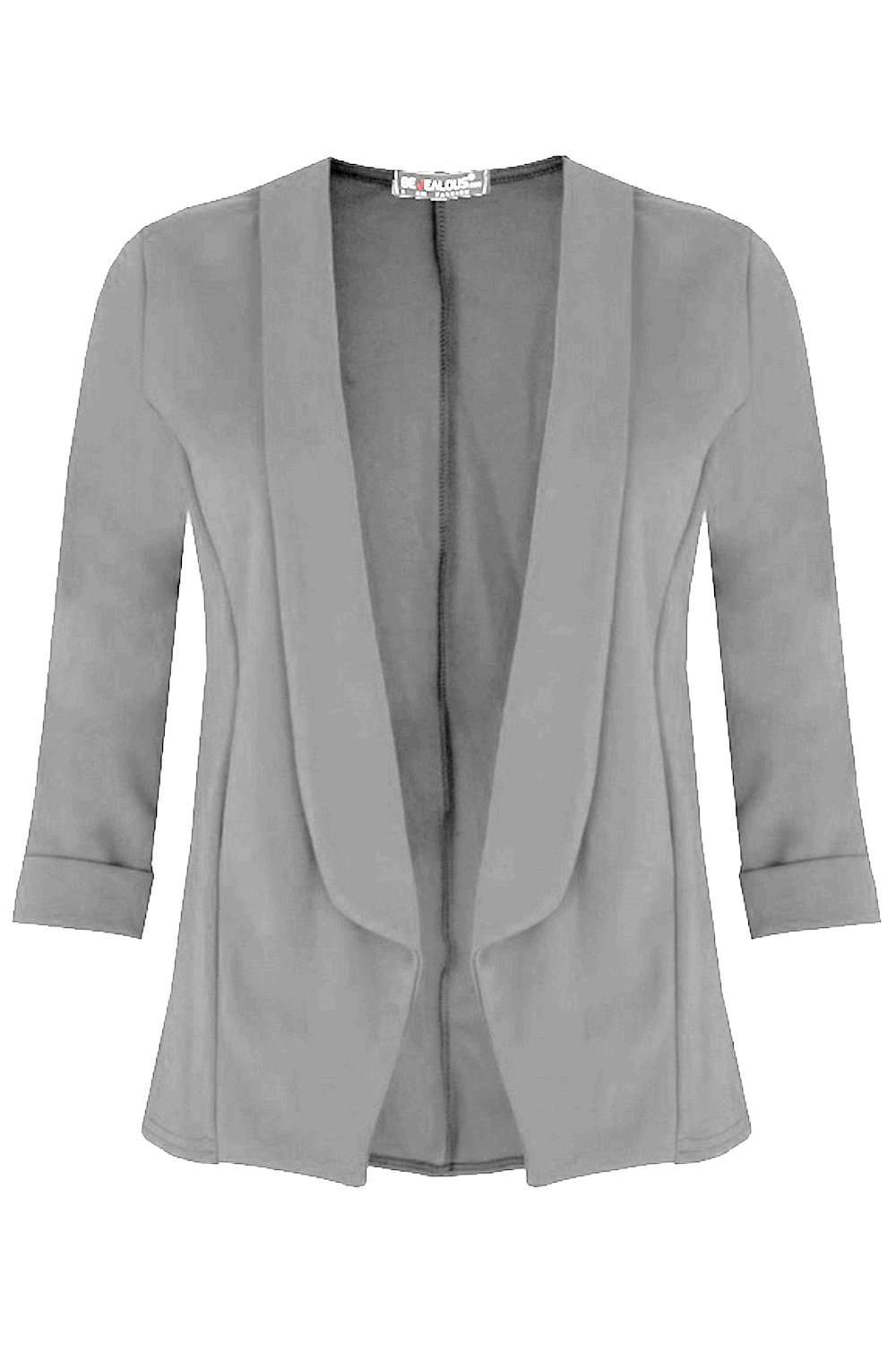 Eli Open Front Cropped Sleeve Blazer Jacket - bejealous-com