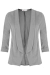 Eli Open Front Cropped Sleeve Blazer Jacket - bejealous-com