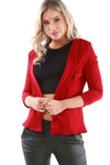 Eli Open Front Cropped Sleeve Blazer Jacket - bejealous-com