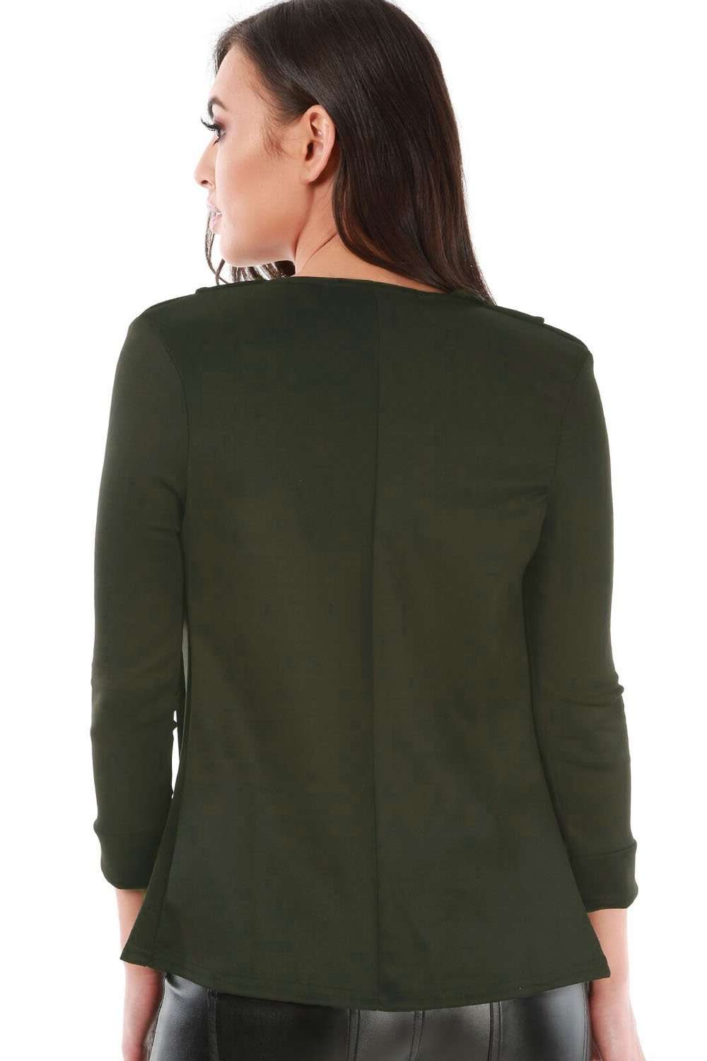 Eli Open Front Cropped Sleeve Blazer Jacket - bejealous-com