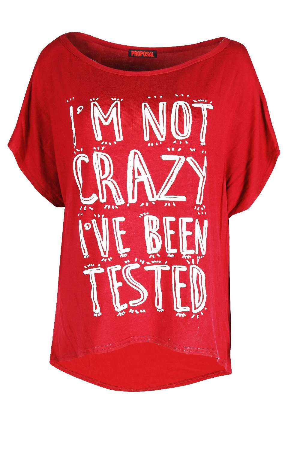 Eli Plus Slogan Print Baggy Bat Wing Tshirt - bejealous-com