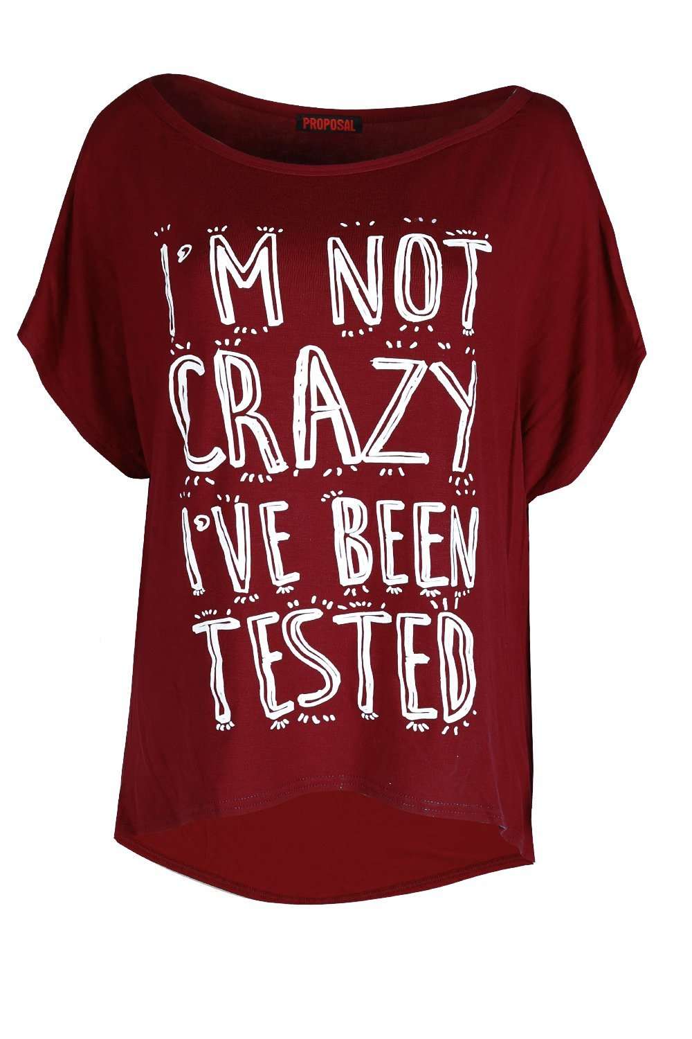 Eli Plus Slogan Print Baggy Bat Wing Tshirt - bejealous-com