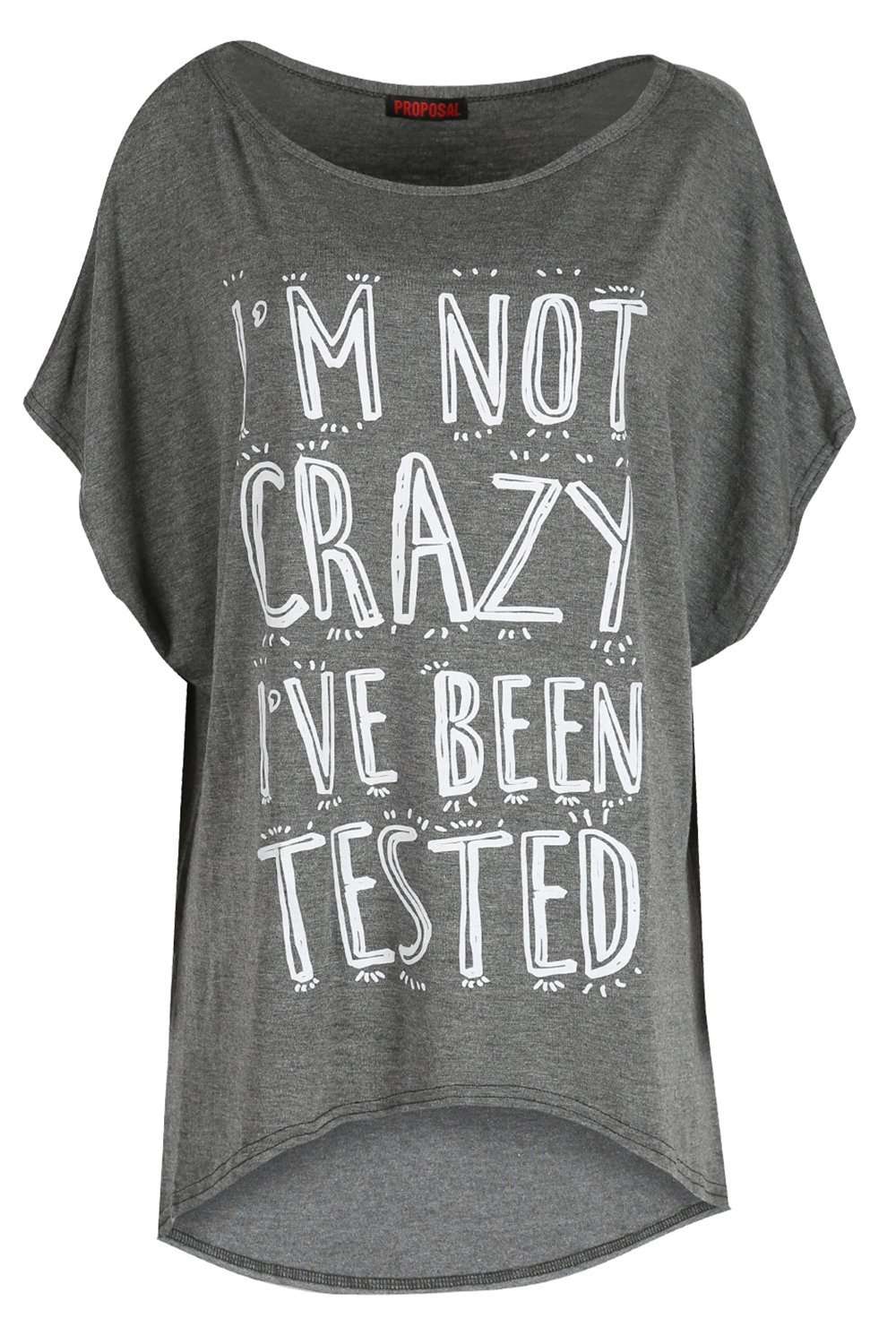 Eli Plus Slogan Print Baggy Bat Wing Tshirt - bejealous-com