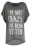 Eli Plus Slogan Print Baggy Bat Wing Tshirt - bejealous-com