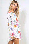 Elissia Long Sleeve Floral Print Baggy Top - bejealous-com