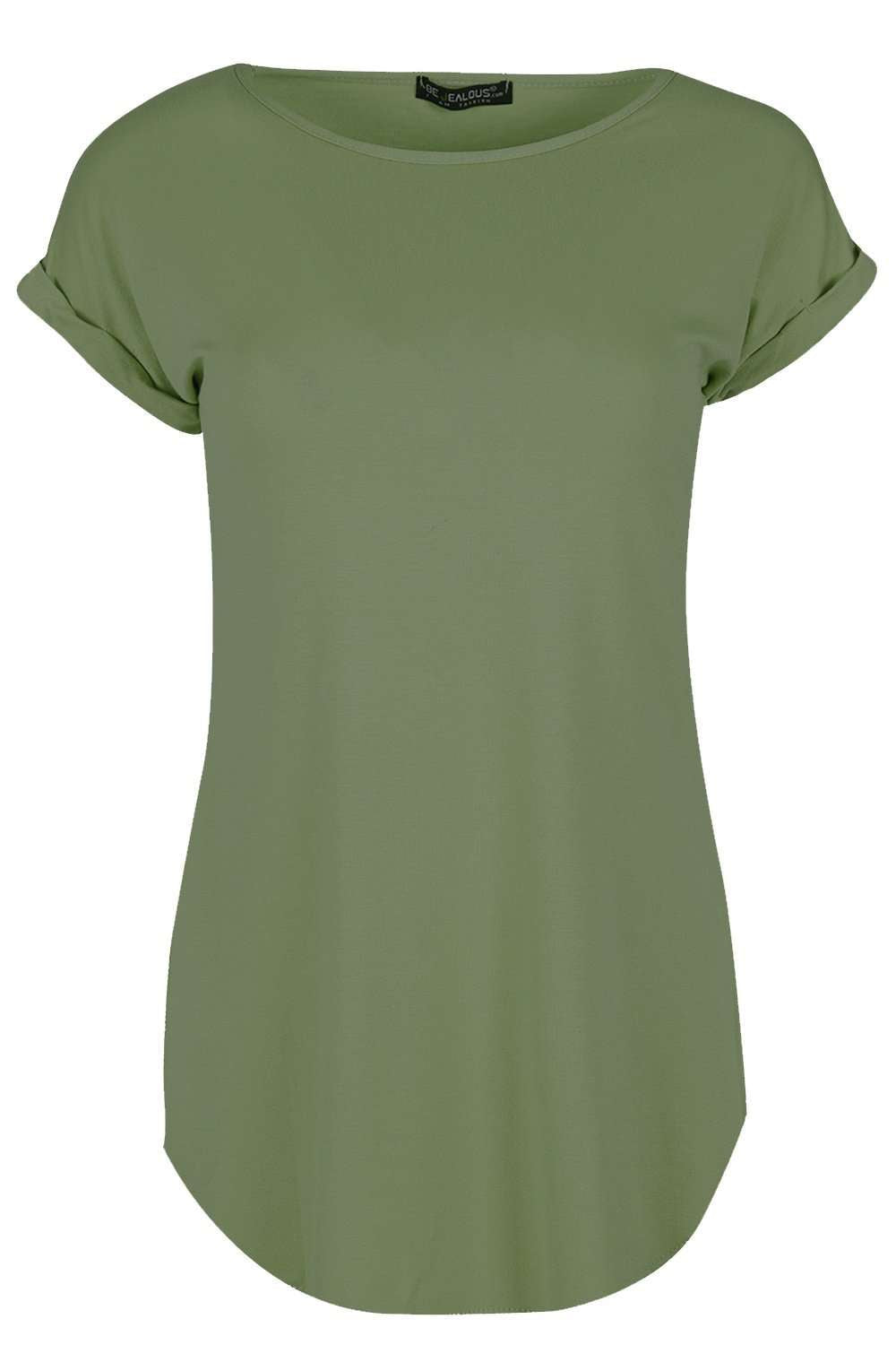 Eliza Curved Hem Basic Jersey Tshirt - bejealous-com