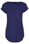 Eliza Curved Hem Basic Jersey Tshirt - bejealous-com