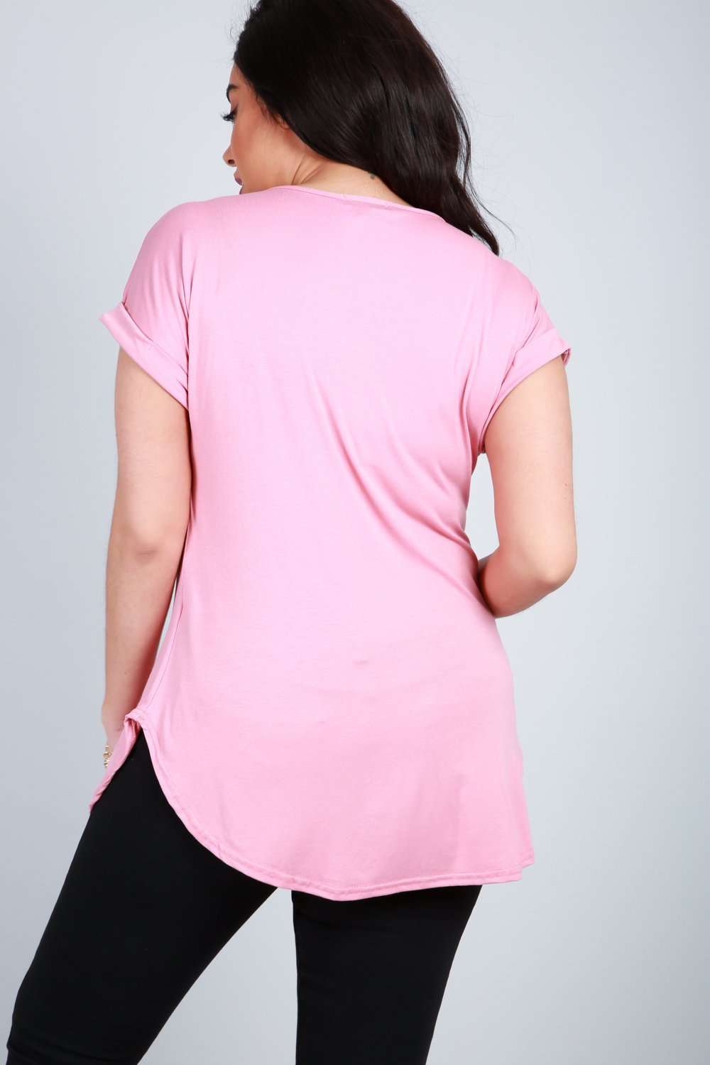 Eliza Plus Curved Hem Jersey Tshirt - bejealous-com