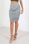 Elizabeth High Waist Ruched Midi Skirt - bejealous-com