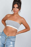 Ella Bandeau Basic Jersey Crop Top - bejealous-com