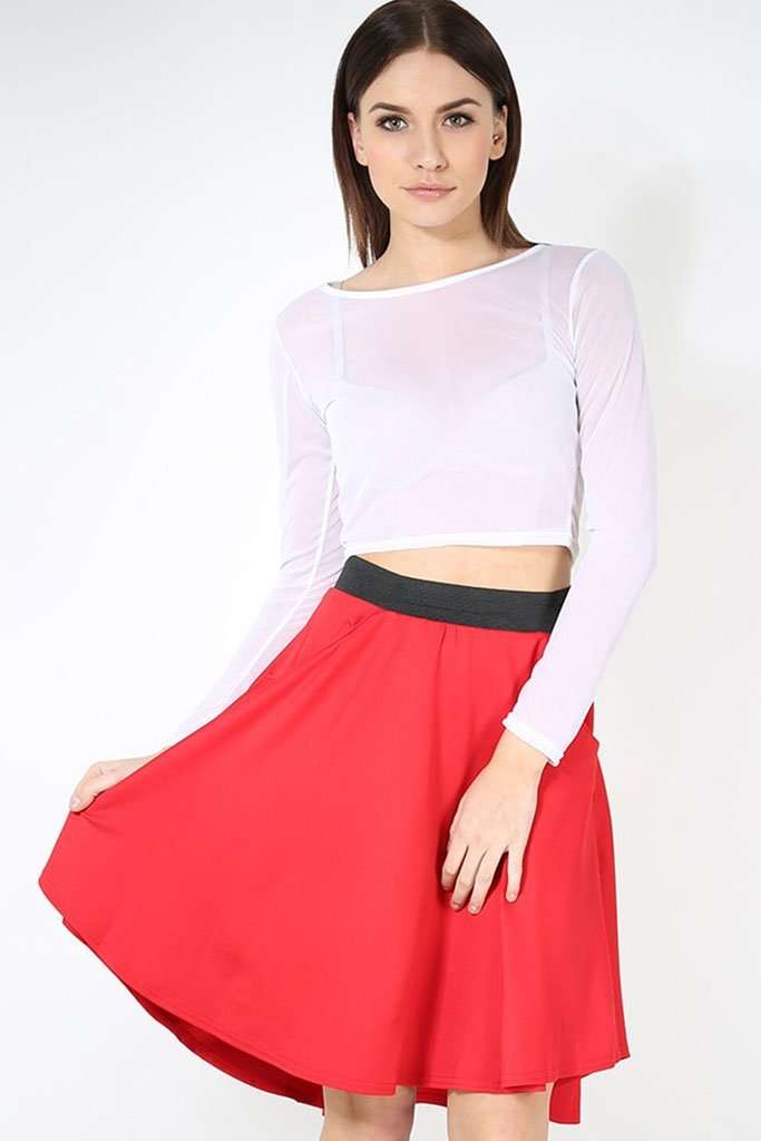 Ella High Waist Dipped Hem Midi Skirt - bejealous-com