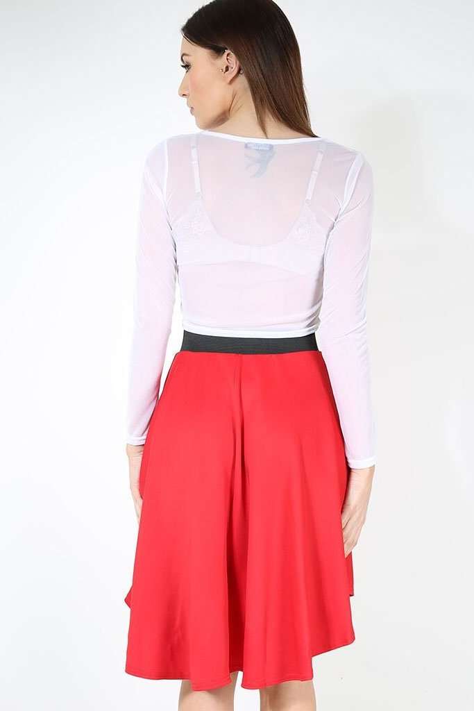 Ella High Waist Dipped Hem Midi Skirt - bejealous-com