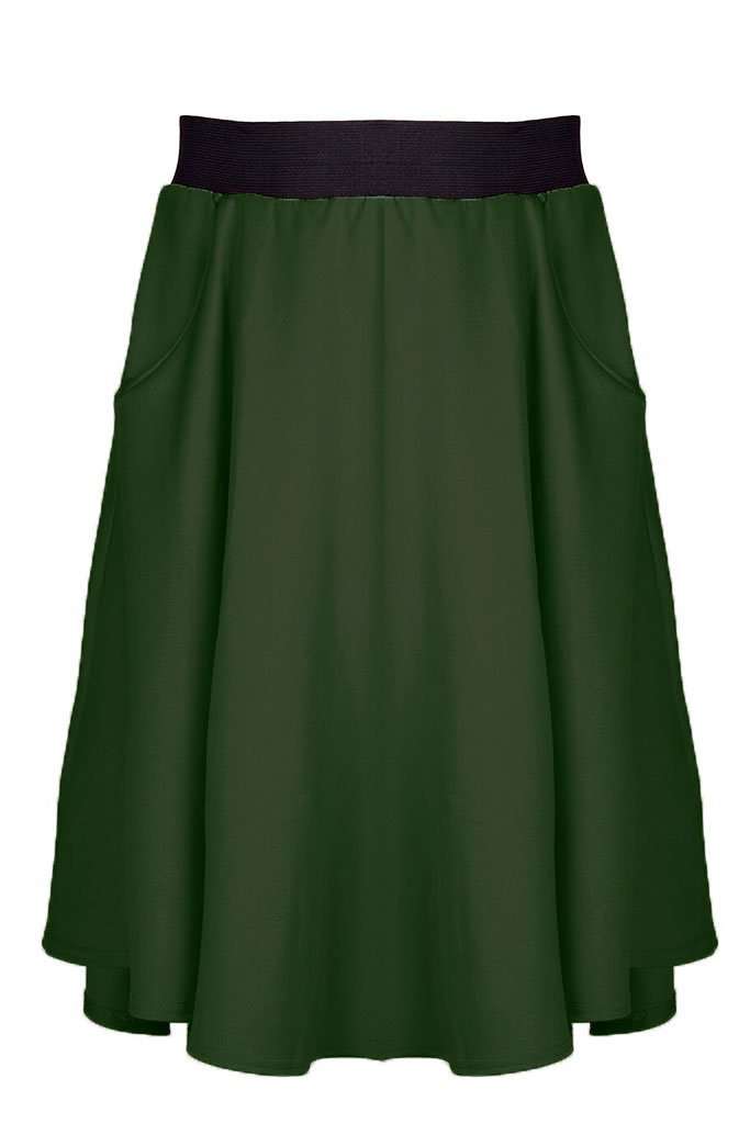 Ella High Waist Dipped Hem Midi Skirt - bejealous-com