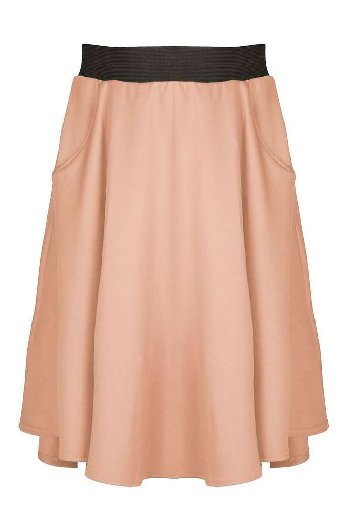 Ella High Waist Dipped Hem Midi Skirt - bejealous-com