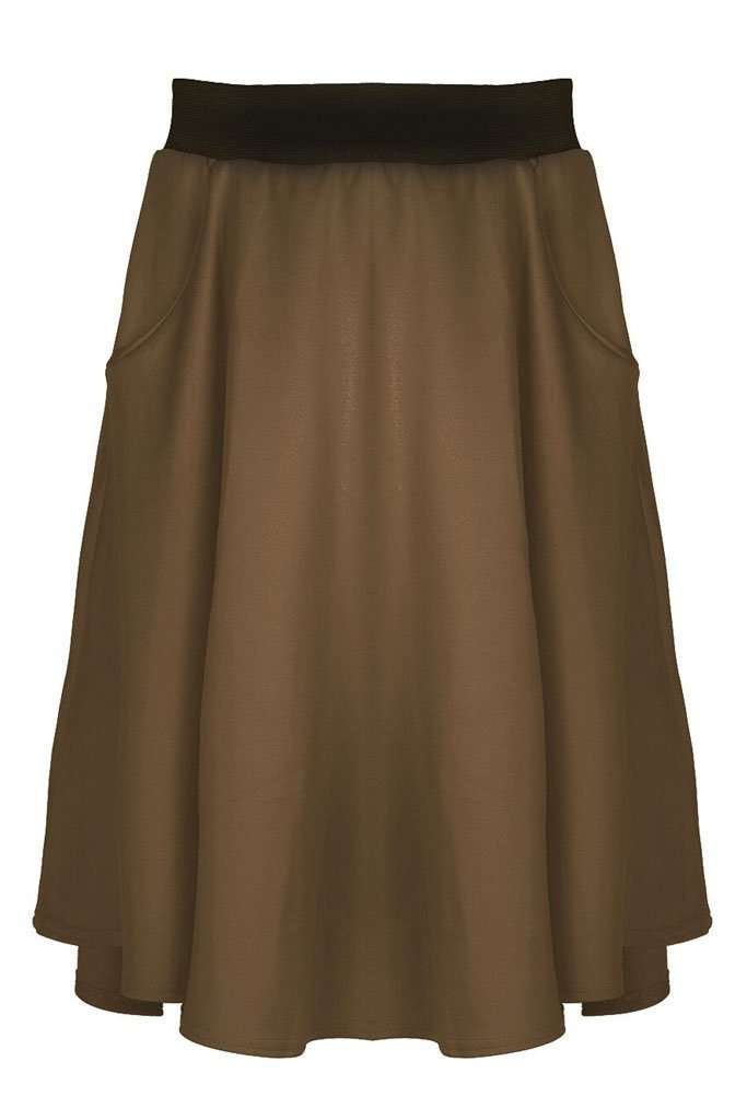 Ella High Waist Dipped Hem Midi Skirt - bejealous-com