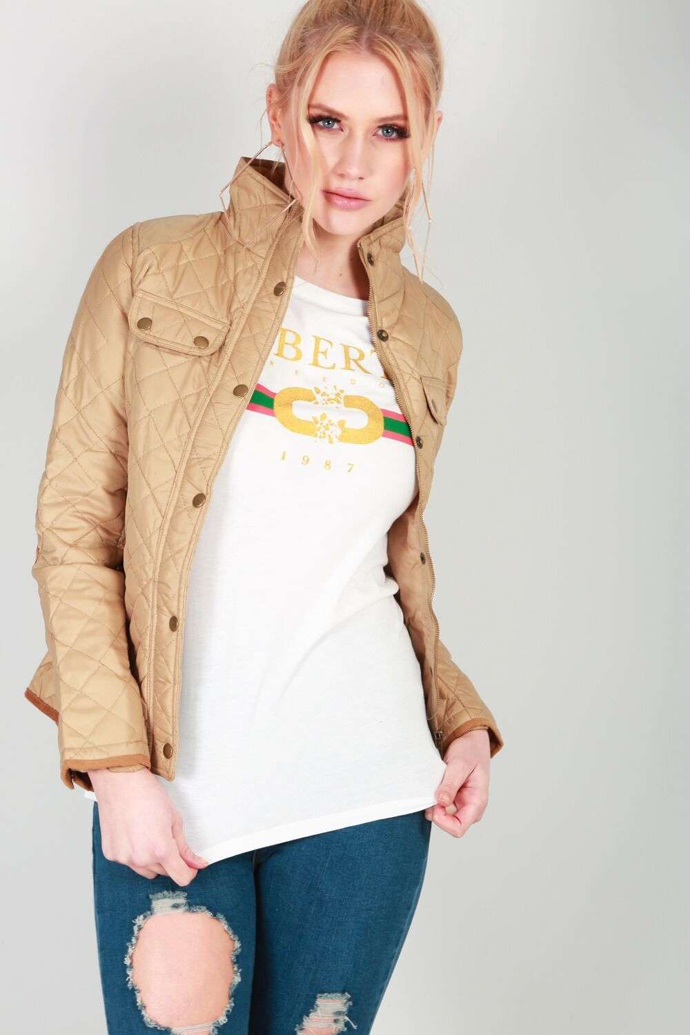 Ella Quilted Patched Jacket - bejealous-com