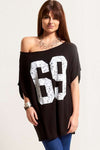 Ella Sport Luxe Slogan Print Oversized Tshirt - bejealous-com